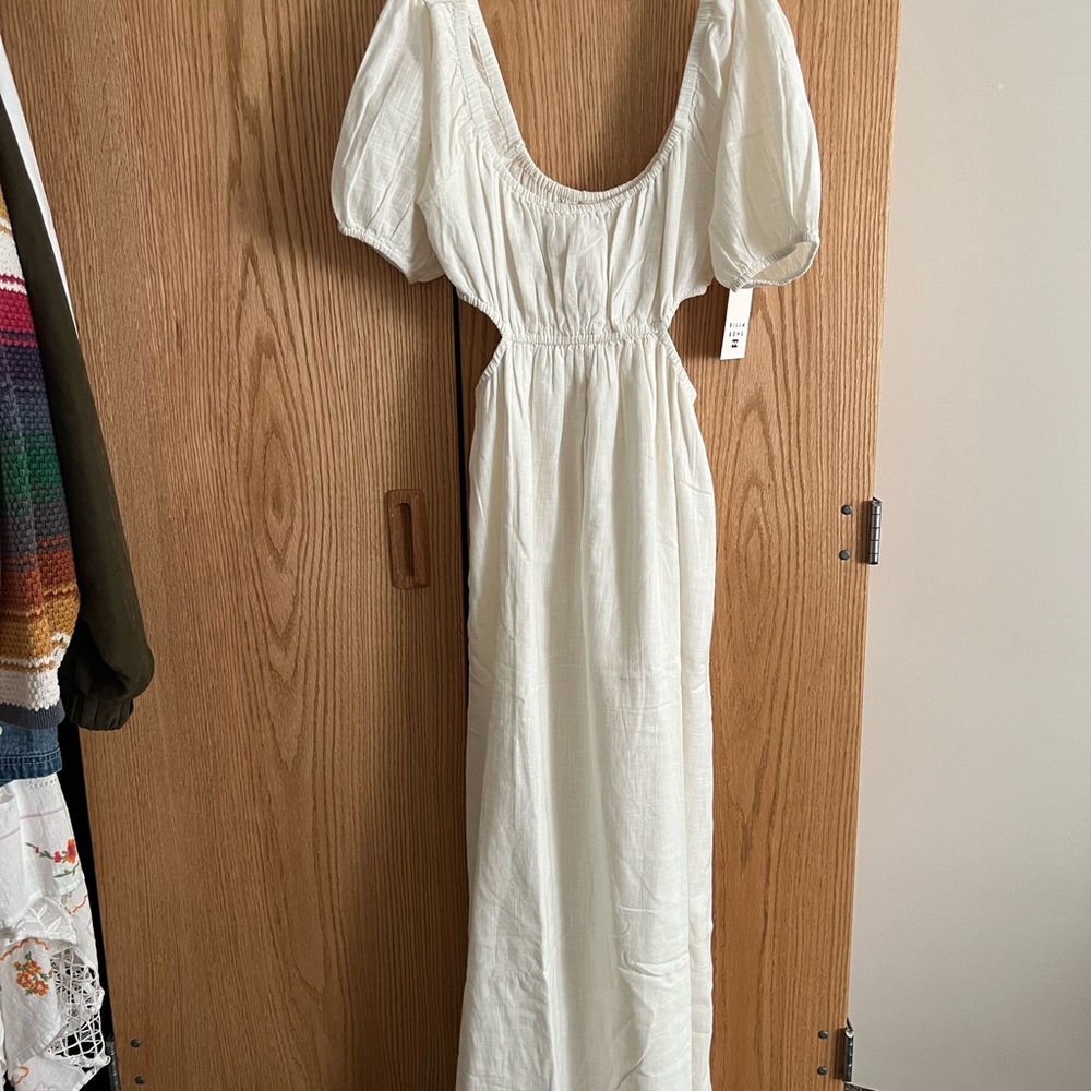 Billabong Cream Puff Sleeve Maxi Sundress